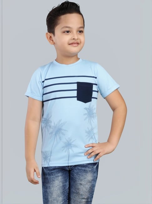 3PIN Boys Blue Cotton Printed T-Shirts-picture-20