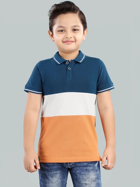 3PIN Boys Multicolor Cotton Color Block T-Shirts