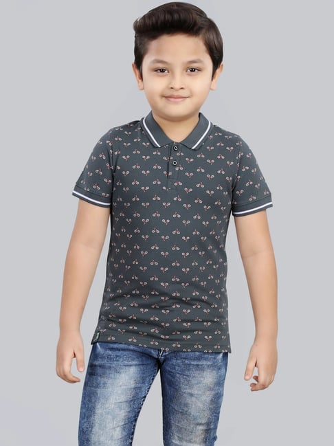3PIN Boys Grey Cotton Printed T-Shirts-picture-22