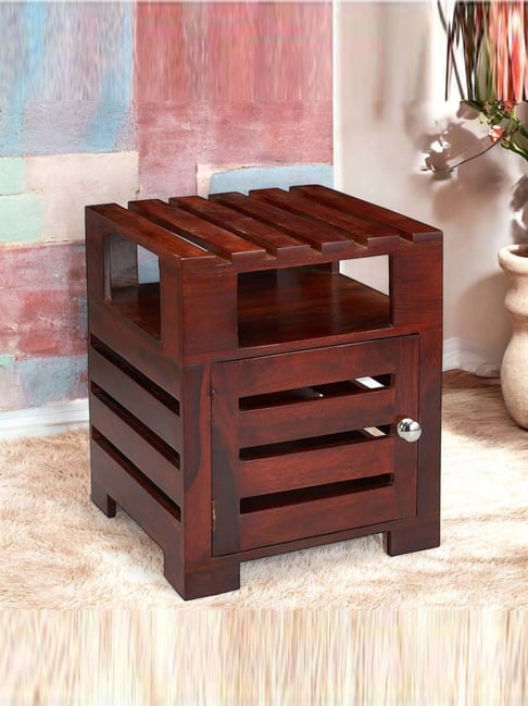 Ikiriya Harvey Brown Sheesham Wood Contemporary Corner Table in Honey Finish-picture-38