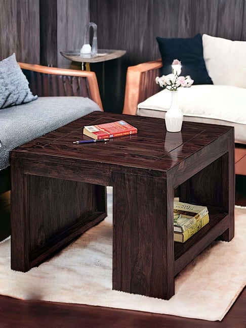 Ikiriya Piante Dark Brown Sheesham Wood Contemporary Coffee Table in Dark Mahogany Finish-picture-18