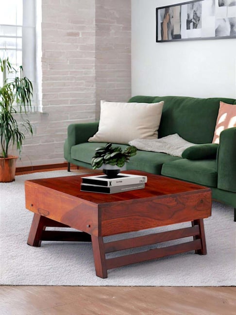 Ikiriya Bradford Brown Sheesham Wood Contemporary Coffee Table in Honey Finish-picture-41