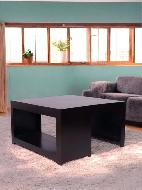 Ikiriya Wayne Dark Brown Sheesham Wood Contemporary Coffee Table in Extra Dark Mahogany Finish-picture-19