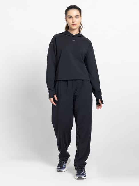 Adidas Black Loose Fit Printed Sweatshirt-image-18