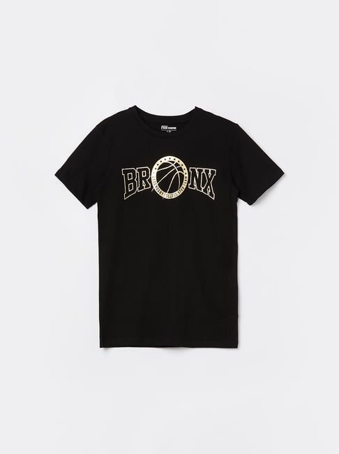 Fame Forever by Lifestyle Boys Black Cotton GRAPHIC T-Shirt-picture-39