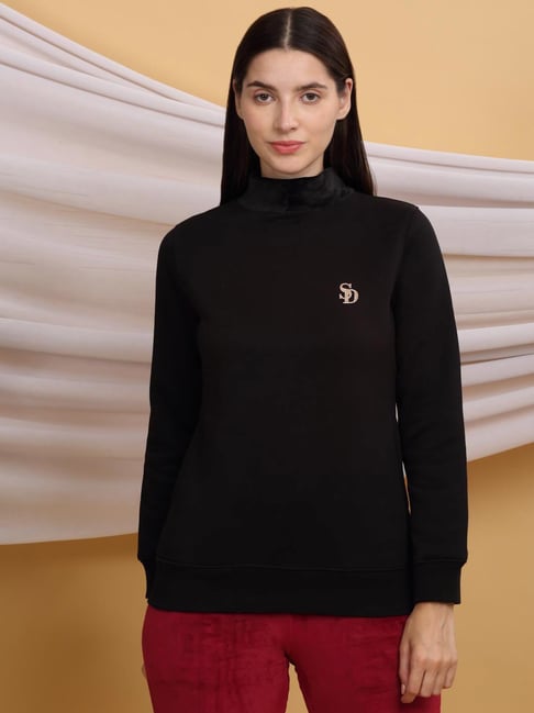 Sweet Dreams Black Cotton Blend Regular Fit Sweatshirt-picture-47