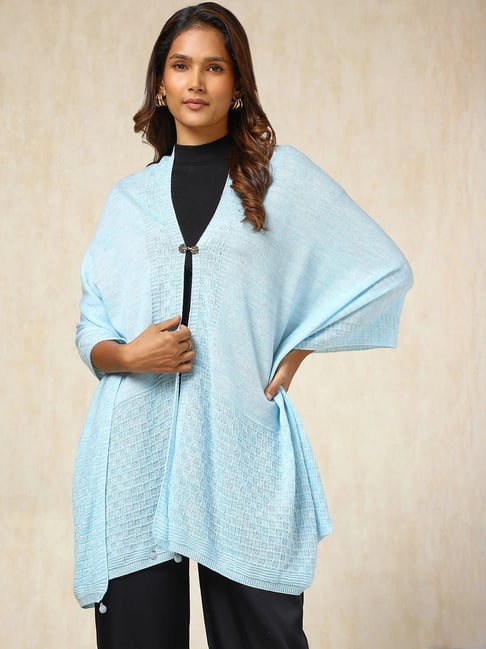 Soch Turquoise Woven Shawl