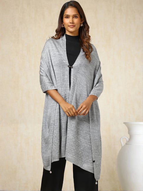 Soch Grey Woven Shawl