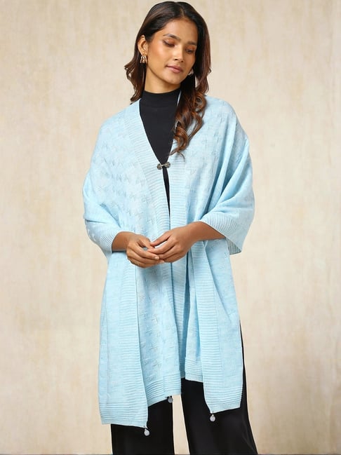 Soch Turquoise Woven Shawl