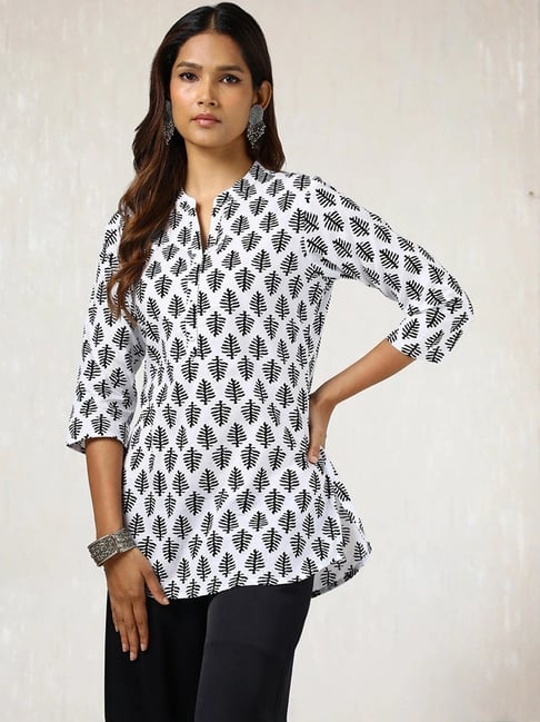 Soch White & Black Cotton Printed Tunic-picture-46