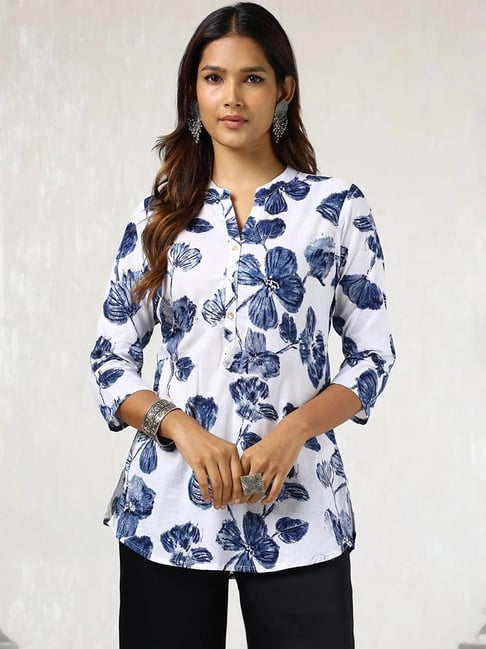 Soch White & Blue Printed Tunic