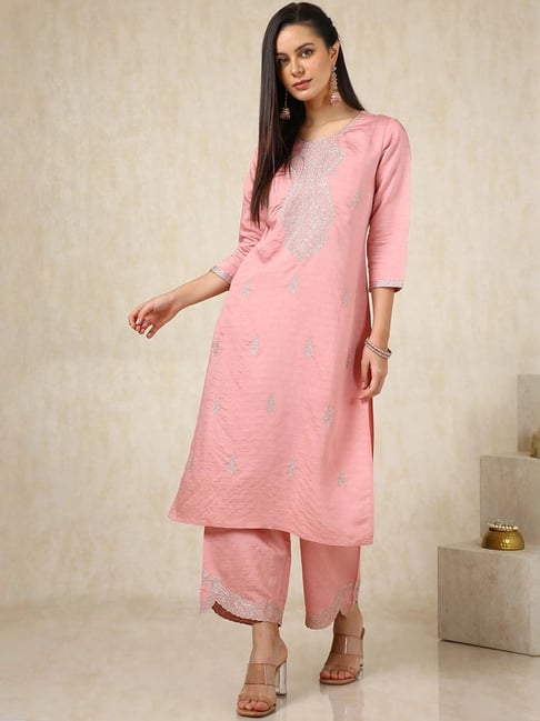 Soch Peach Woven Kurta and Pant Set