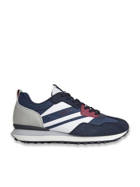 Buy Pepe Jeans Men's Foster Heat Navy Casual Sneakers for Men at
