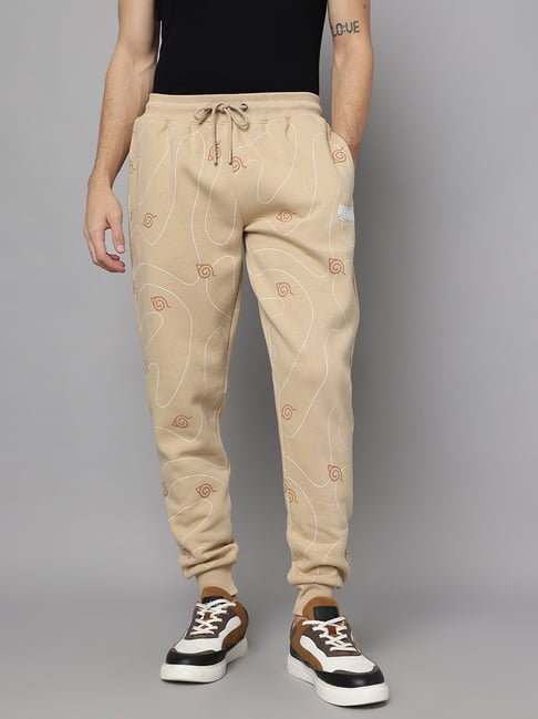 Free Authority Beige Regular fit Printed Jogger-picture-46