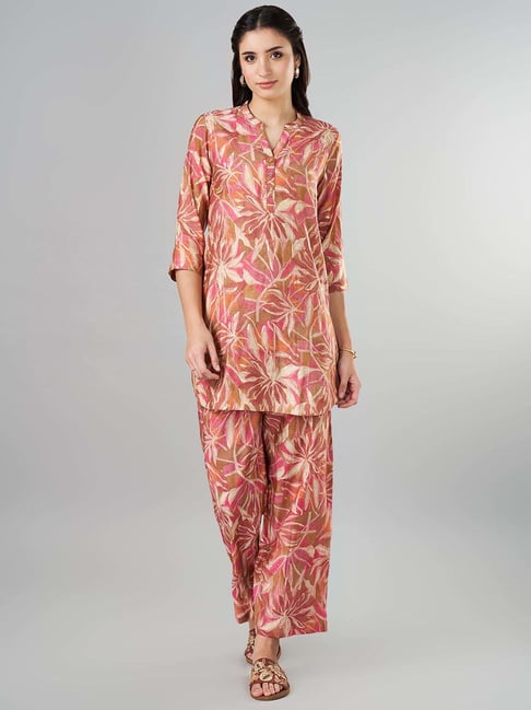 Rangmanch by Pantaloons Pink Printed Tunic and Pant Set