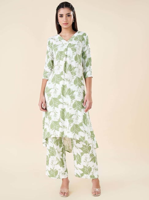 Rangmanch by Pantaloons Green Printed Kurta and Palazzo Set