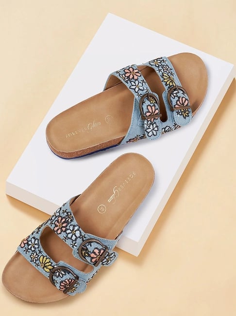 Forever Glam by Pantaloons Women's Blue Casual Sandals-picture-48