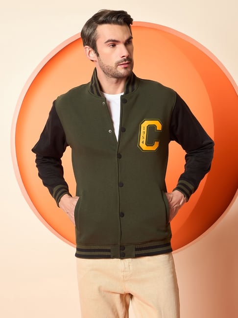 Club York Green Regular Fit Colorblock Jacket