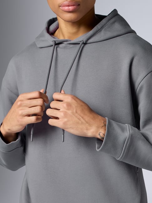 XYXX Opal Grey Oversized Solid Hoodie
