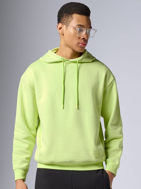 XYXX Lime Green Oversized Solid Hoodie