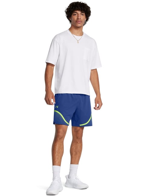 Under Armour Blue Slim Fit Printed Sports Shorts
