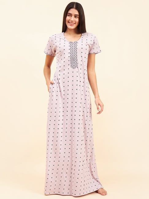 Sweet Dreams Rose Printed Cotton Night Dress-picture-18