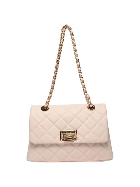 ALDO White Quilted Medium Shoulder Handbag