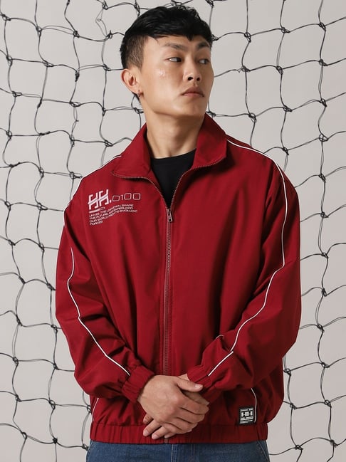 Hubberholme Red Boxy fit Print Jackets-picture-20