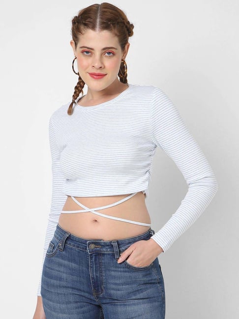 VASTRADO Blue Striped Top