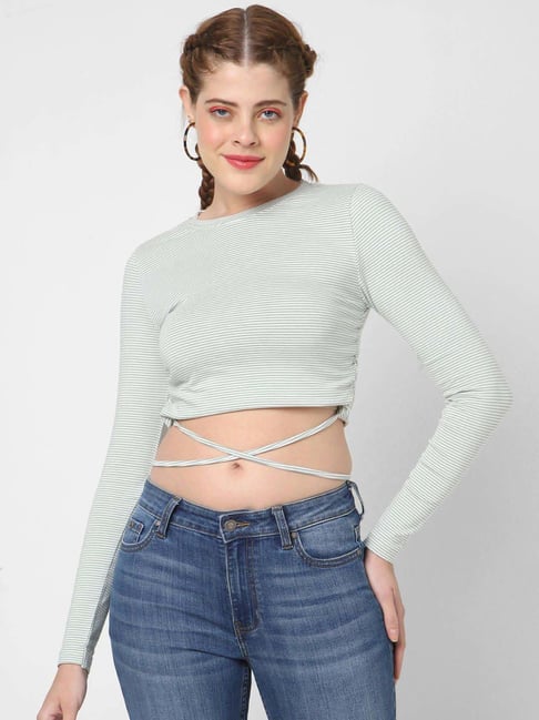 VASTRADO Green Striped Top