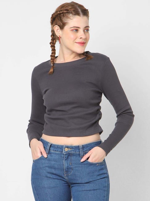 VASTRADO Grey Striped Top