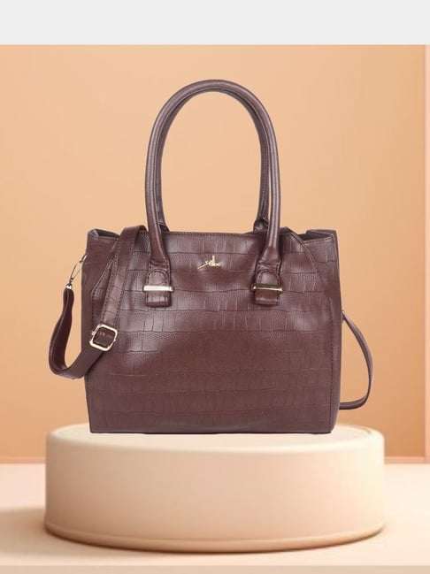 Yelloe Brown Textured Large Handbag-picture-25