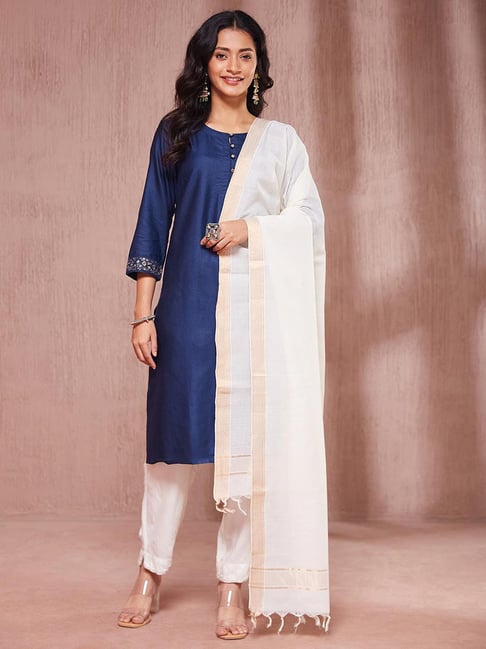 Fabindia Natural Cotton Regular Fit Woven Dupatta-picture-14