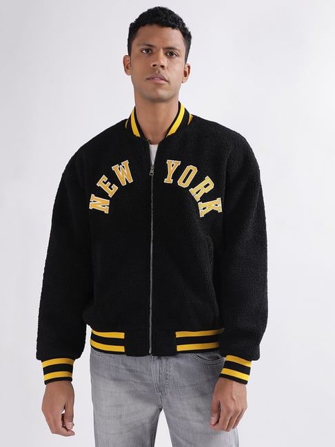 Gant Black Loose Fit Printed Bomber Jacket-picture-24