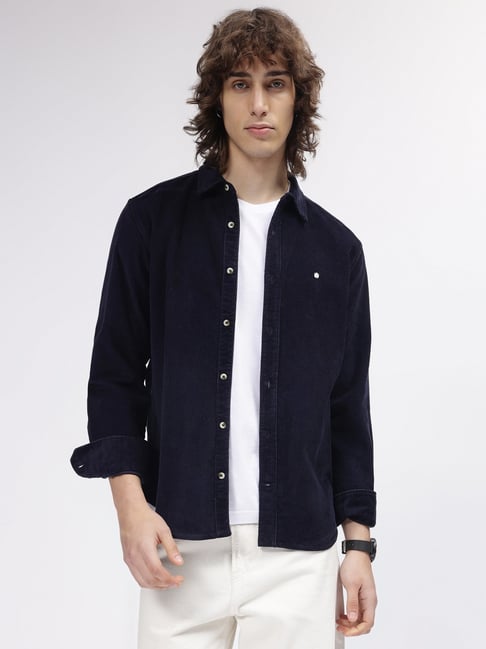 Iconic Navy Blue Regular Fit Shirt-picture-17