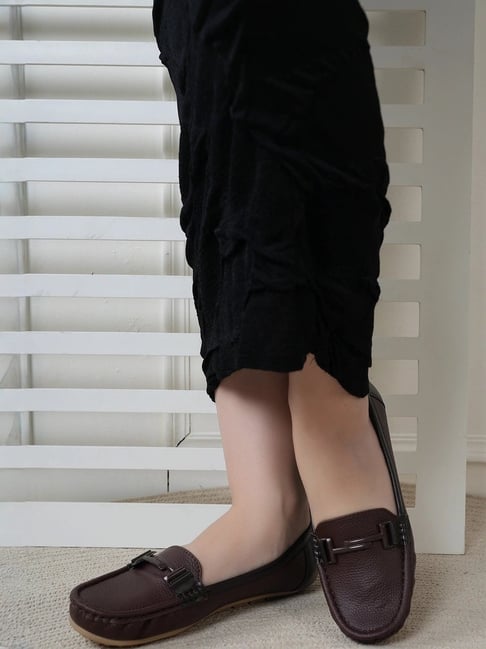 Buy Scentra Women's Aimee Brown Loafers for Women at Best Price