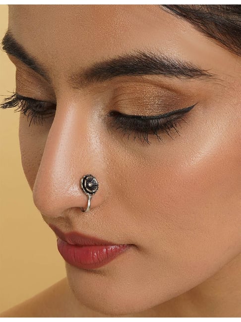Teejh Kusum Silver Oxidized Nose Pin-picture-41