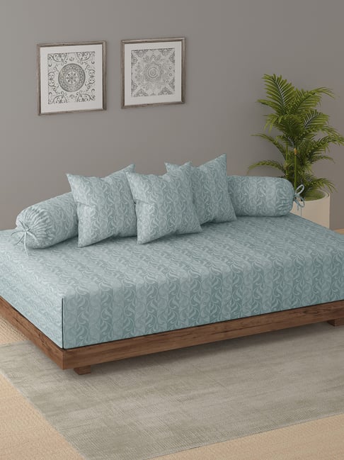 Swayam Ananda Blue Pure Cotton Abstract Diwan Set