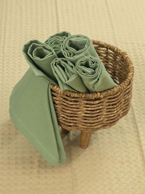 Urban Space Sage Green Cotton 250 TC Table Napkins - Set of 6