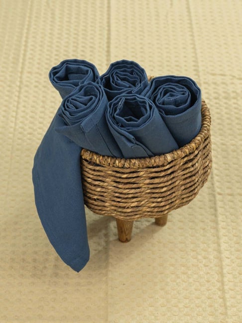 Urban Space Navy Cotton 250 TC Table Napkins - Set of 6