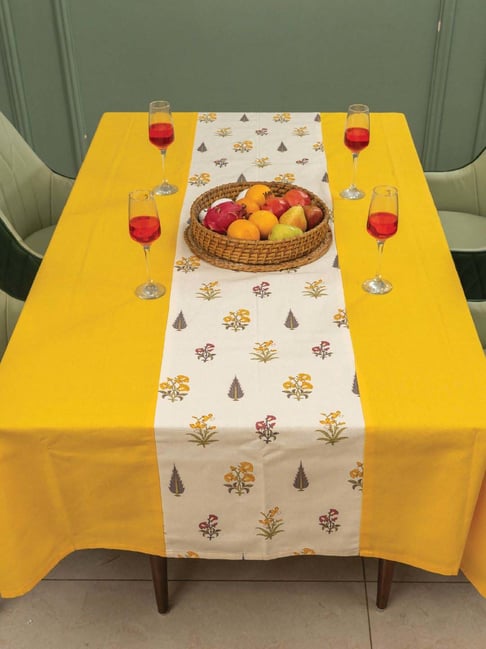 Urban Space High Garden Yellow Cotton 250 TC Anti-Slip 4-Seater Table Cover-picture-31