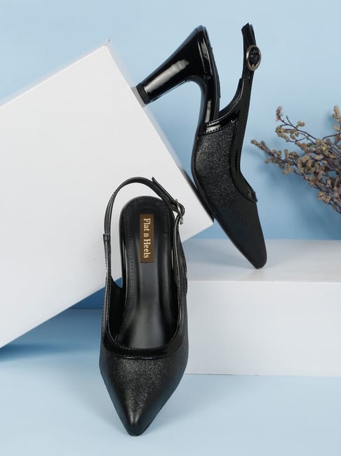 Buy Flat N Heels Women's Black Sling Back Sandals for Women at