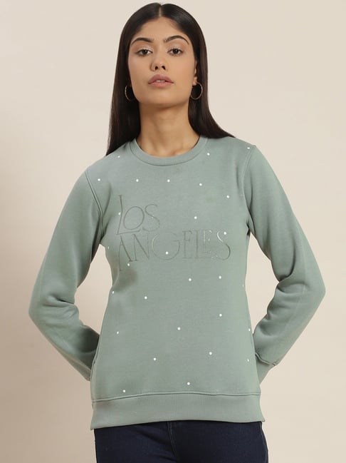 Sweet Dreams Green Regular Fit Polka Dot Sweatshirts-picture-27