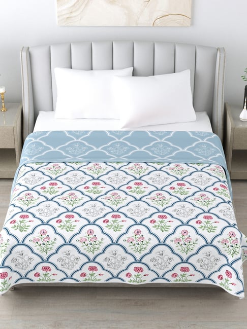 Haus & Kinder White Cotton Floral Dohars