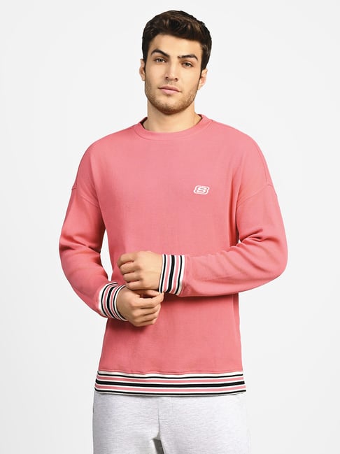 Skechers Pink Cotton Comfort fit Long Sleeve Tops-picture-47