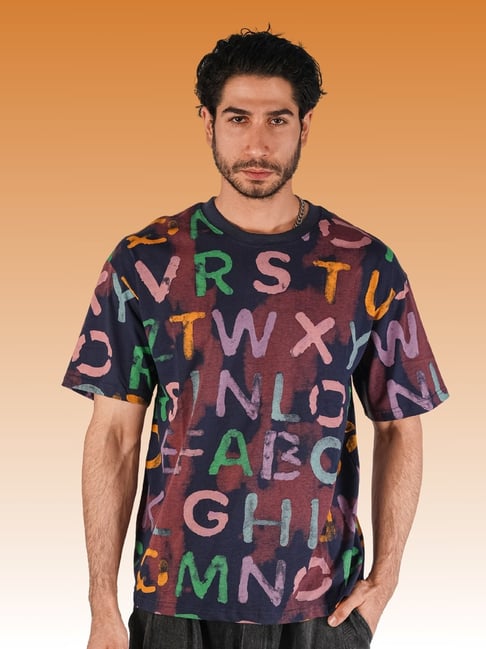 Botabochi Multi Cotton Regular fit Typography T-Shirt-picture-35