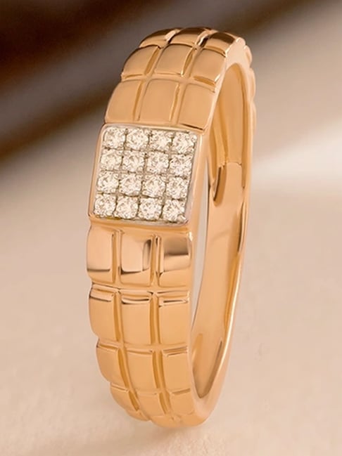 Mia by Tanishq Gridlock Drip Gold & Diamond Finger Ring