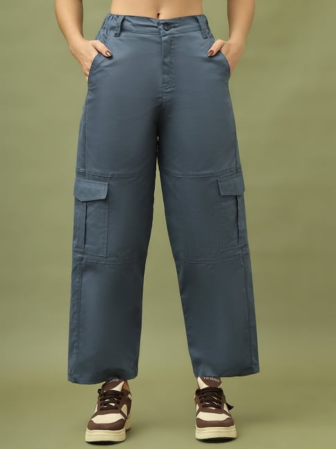 TAG 7 Blue Cotton Relaxed Fit Cargo-picture-36