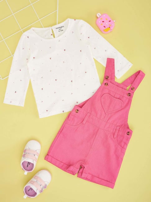 Pantaloons Baby Girls Pink Cosmos Cotton Printed Clothing Sets