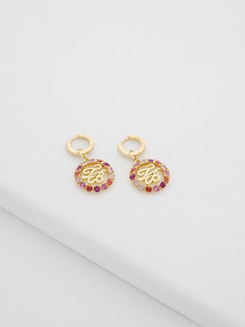 ted baker monogram crystal drop earrings